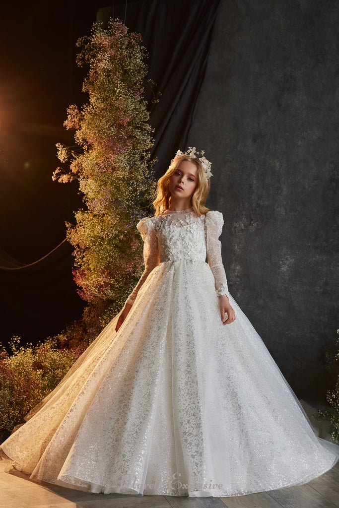 Pentelei 3221 graceful southern belle gown with textured full skirt  | Girls Formal Dress